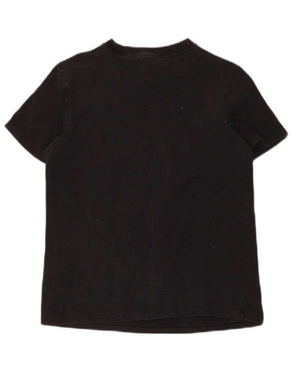 Adidas Dame Grafisk T-Shirt Top UK 14 Medium Sort Bomuld