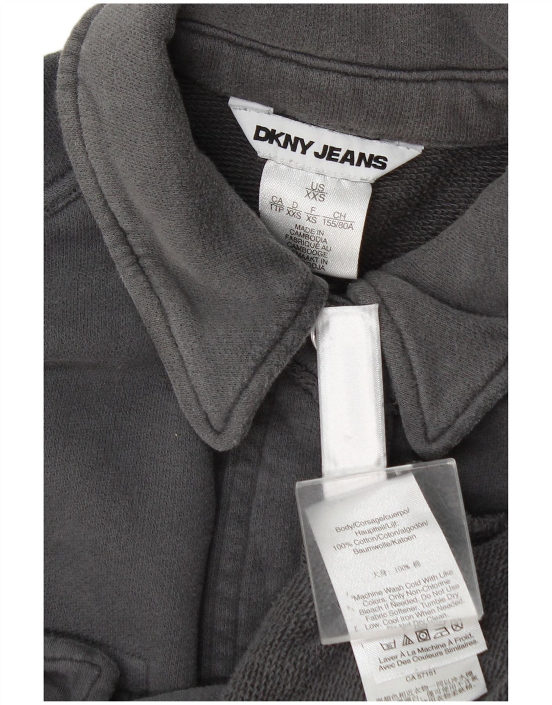 Dkny Womens Overshirt Oversized skjorte UK 2 2XS Grå Bomuld