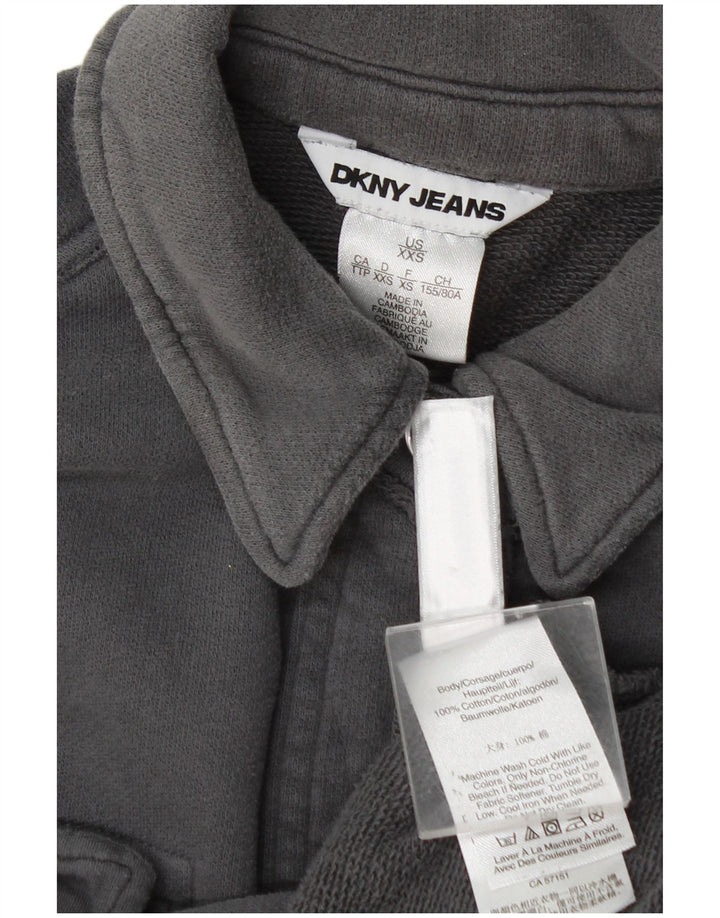Dkny Womens Overshirt Oversized skjorte UK 2 2XS Grå Bomuld