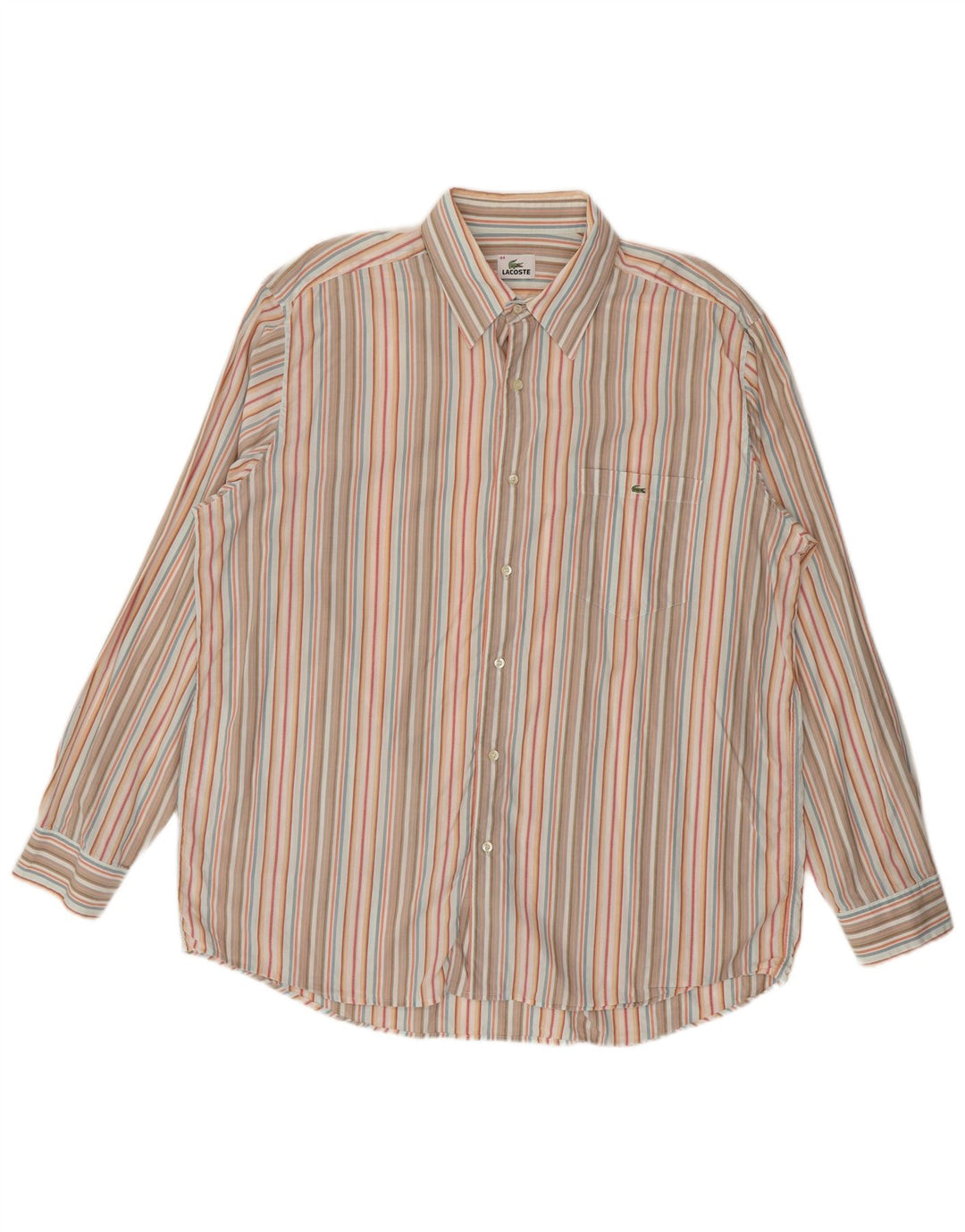 Lacoste Herreskjorte str. 44 XL Flerfarvet Stribet