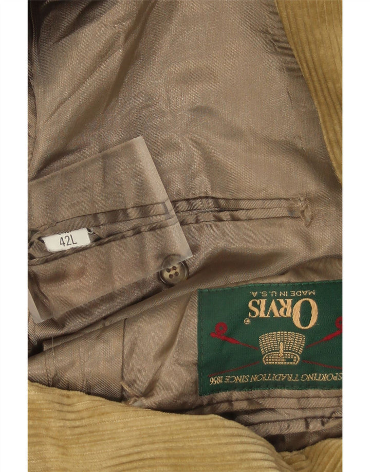 Orvis Herre 3-knaps fløjlsjakke blazerjakke UK 42 XL Beige