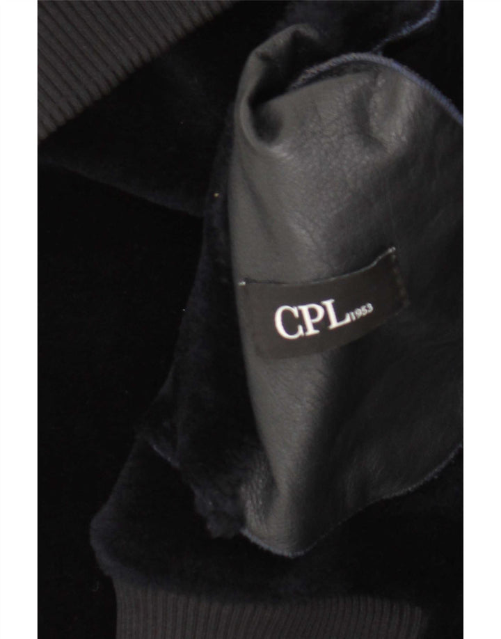 CPL1953 Dame Bomber Shearling Jacket UK 20 2XL Navy Blue Shearling
