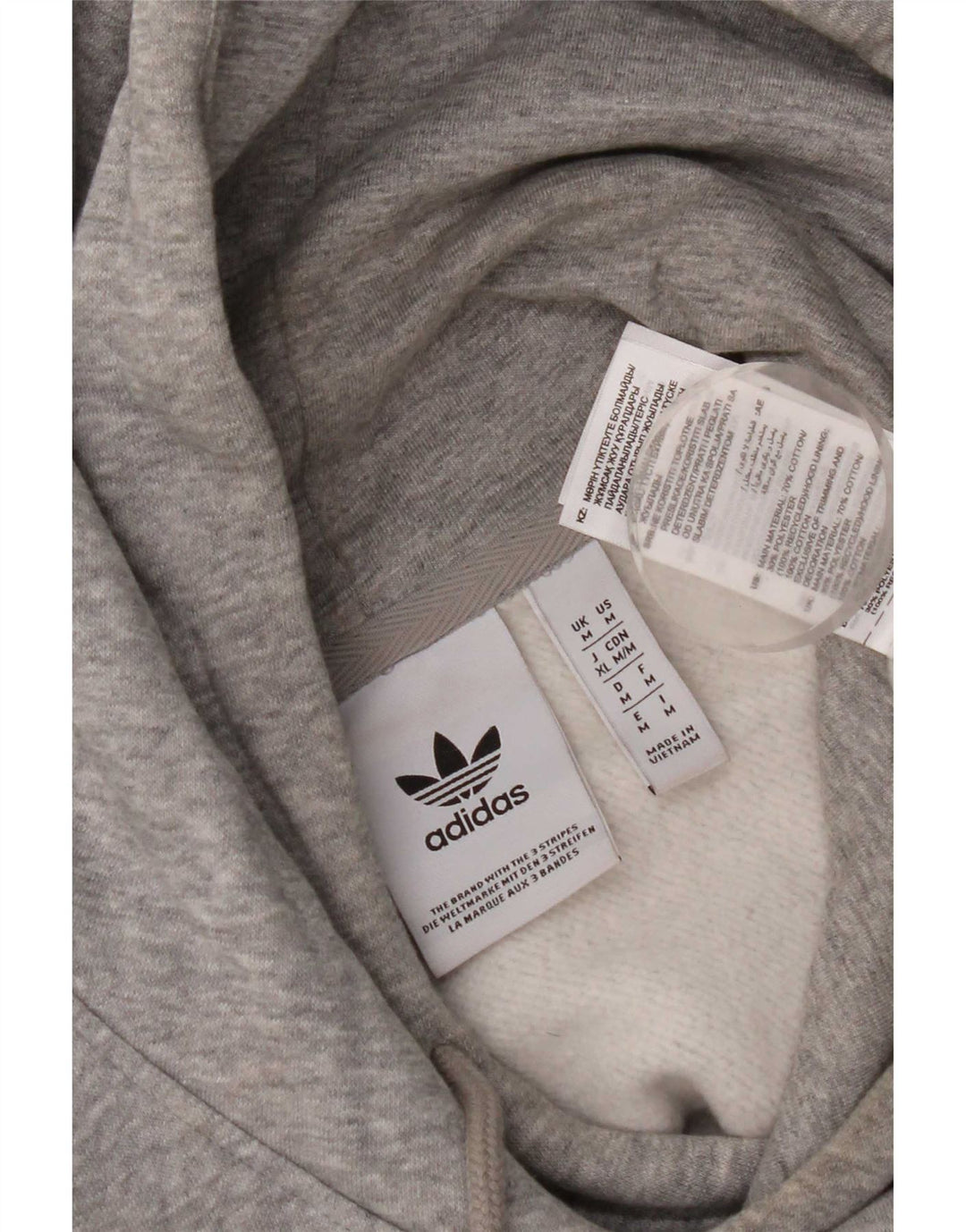 Adidas Grafisk hættetrøje til mænd mellemgrå flækket bomuld