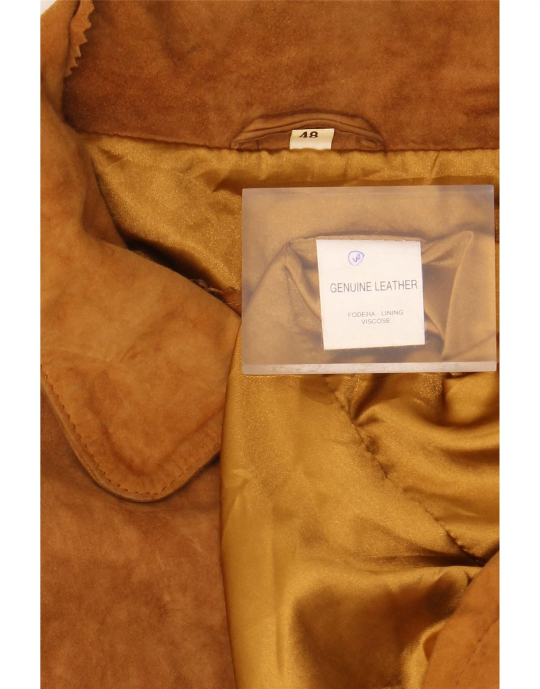 VINTAGE Herre Oversized ruskindsjakke IT 48 Medium Brown Læder