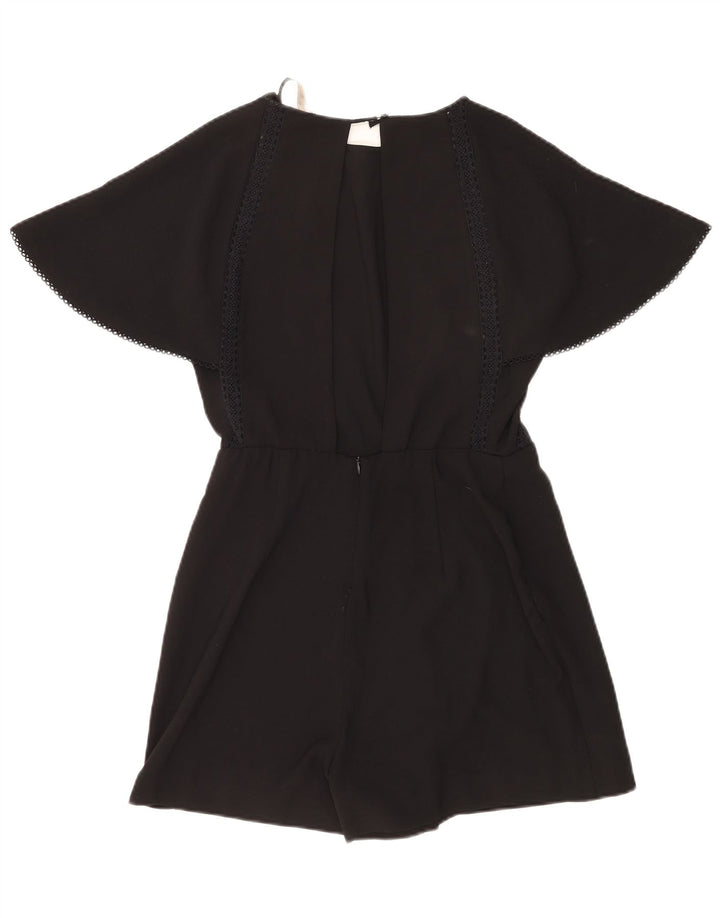 Zara Dame Kortærmet Playsuit UK 14 Large Sort