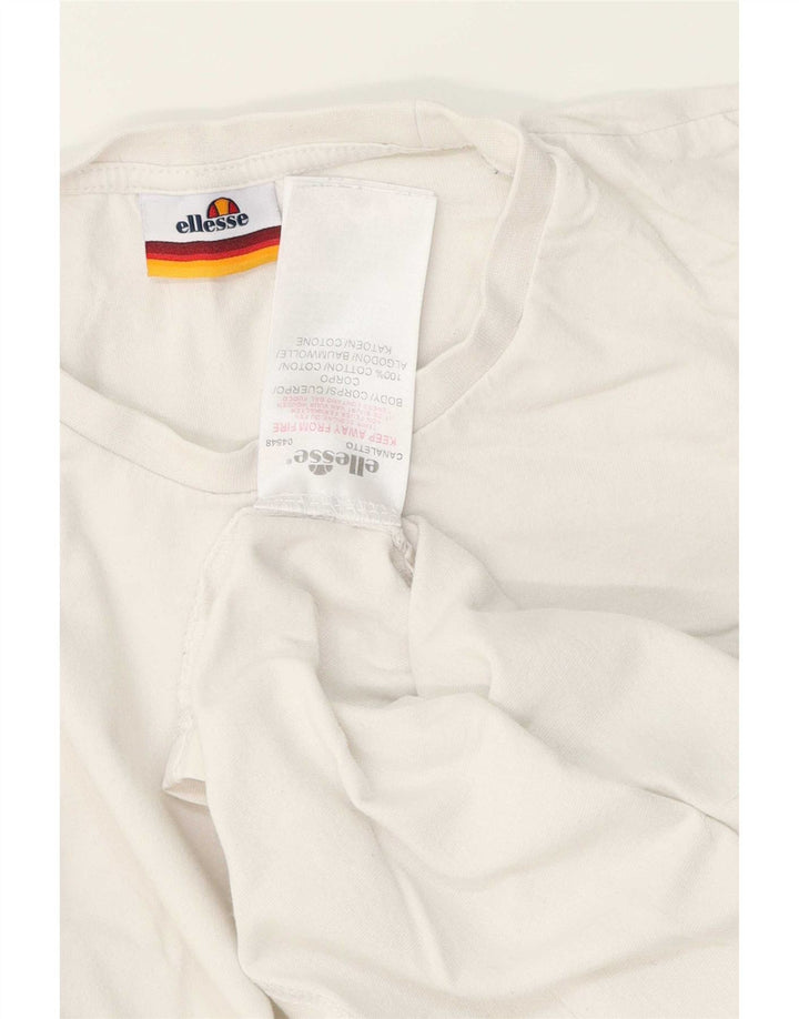 Ellesse Herre T-Shirt Top Lille Hvid Bomuld