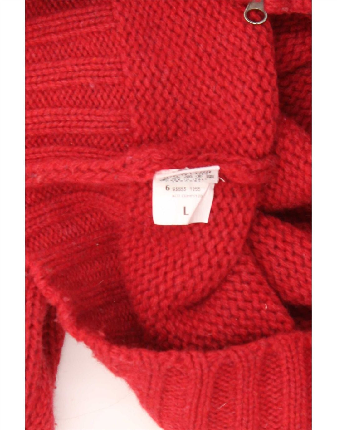 White Sails Herre Cardigan Sweater Large Red Virgin Wool