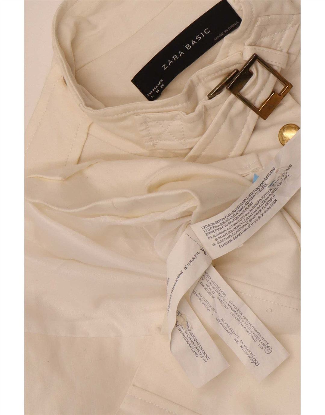 Zara Womens Utility Jacket UK 12 Medium White Bomuld