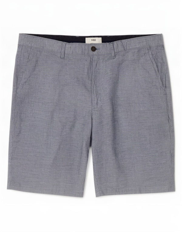 Marks & Spencer Herre Chino Shorts 2XL W42 Blå nålestribet linned
