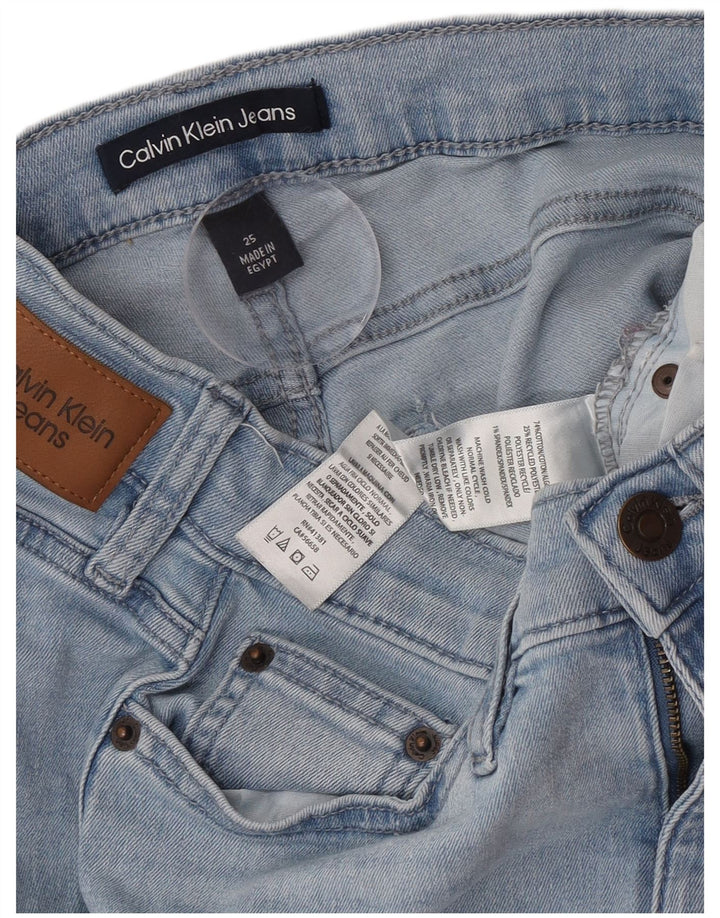 Calvin Klein Dame Straight Jeans W25 L25 Blå Bomuld