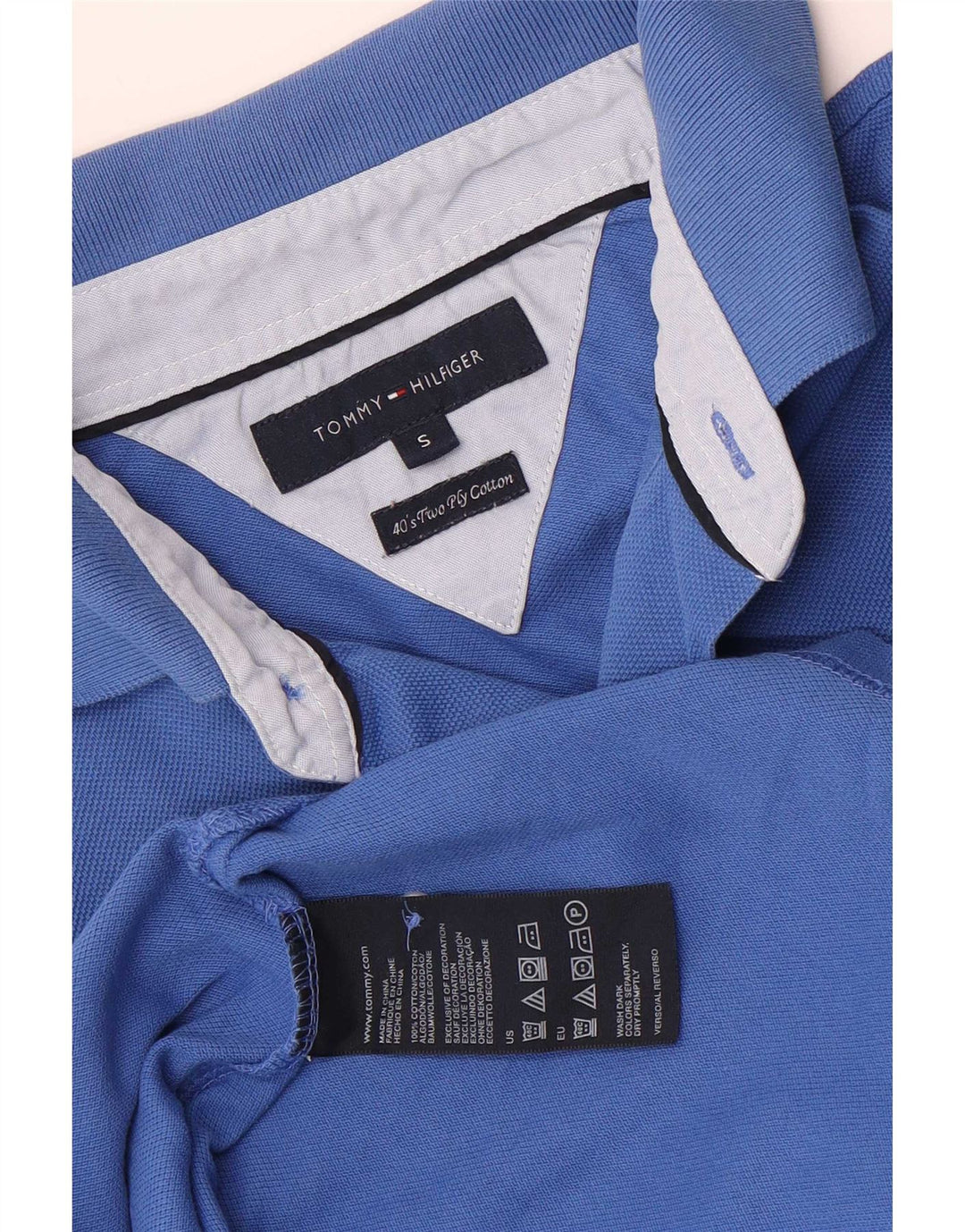 Tommy Hilfiger Herre Polo Shirt Lille Blå Bomuld
