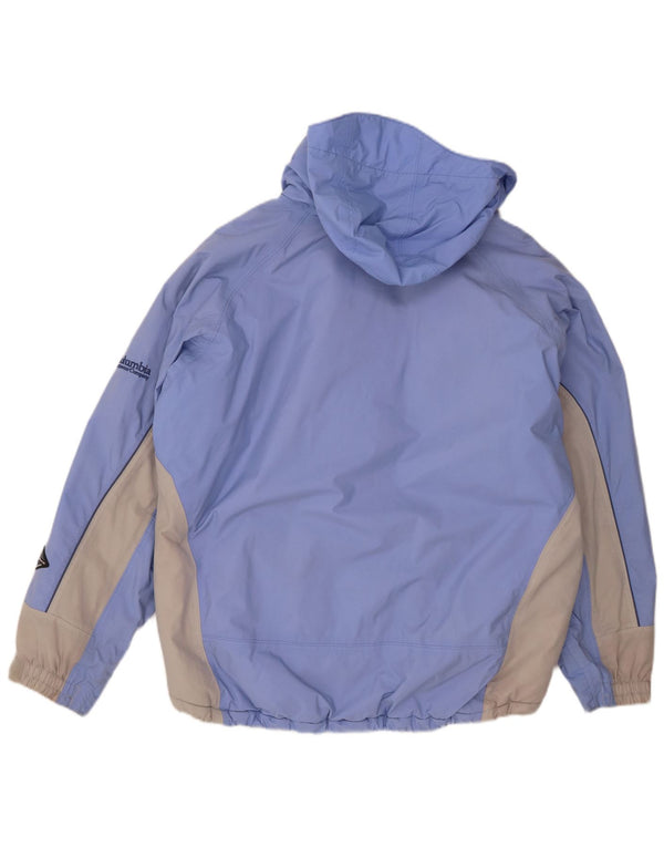 Columbia Womens Omni-Tech Skijakke med hætte UK 18 XL Blå Colourblock Nylon