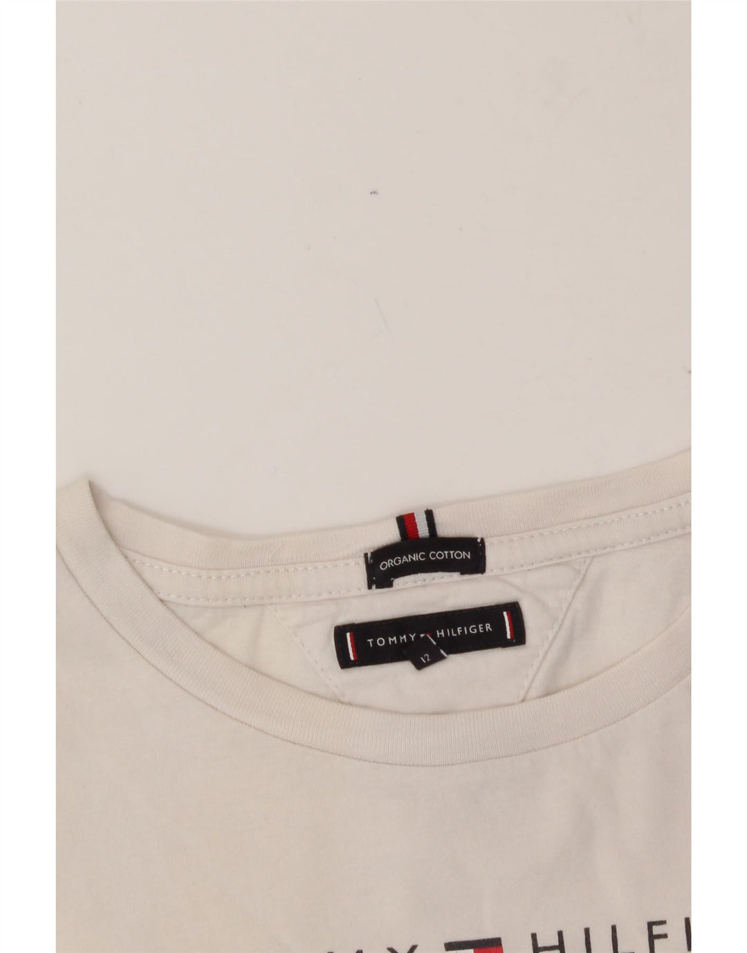 TOMMY HILFIGER Boys Graphic Top Long Sleeve 11-12 Years White Cotton Vintage Tommy Hilfiger and Second-Hand Tommy Hilfiger from Messina Hembry 