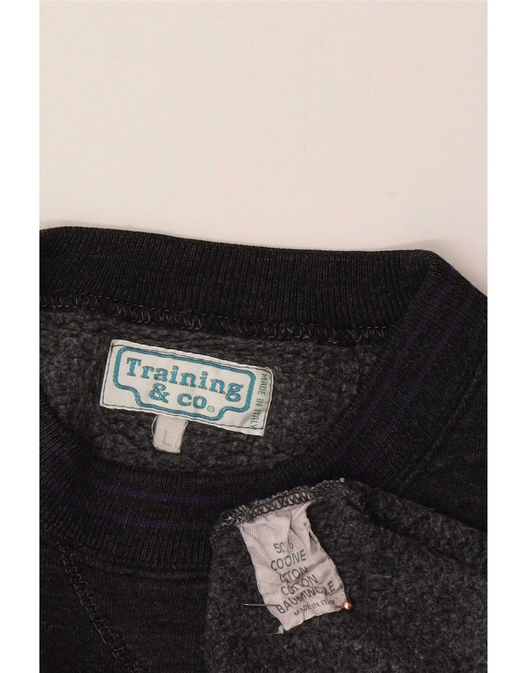 Vintage sweatshirt til mænd, stor grå bomuld