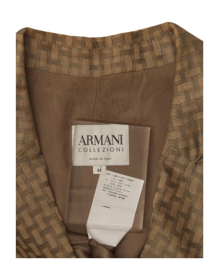 ARMANI COLLEZIONI Womens 3 Button Blazer Jacket IT 44 Medium Grey Check Vintage Armani Collezioni and Second-Hand Armani Collezioni from Messina Hembry 