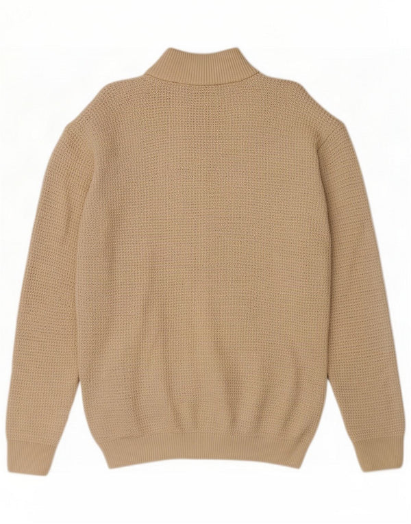Zara Cardigan sweater med fuld lynlås til mænd Large Beige Bomuld
