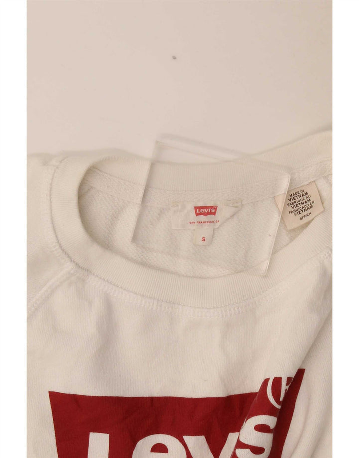 Levi's Womens Grafisk Oversized Sweatshirt Jumper UK 10 Small White