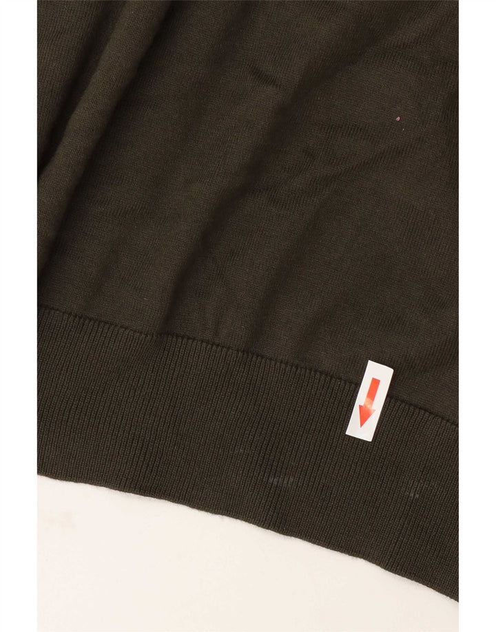 Marks & Spencer Herre Polo Neck Jumper Sweater XL Khaki Bomuld