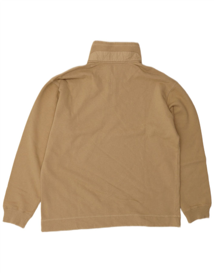 Tænk Pink Herre Zip Neck Sweatshirt Jumper Medium Beige Bomuld