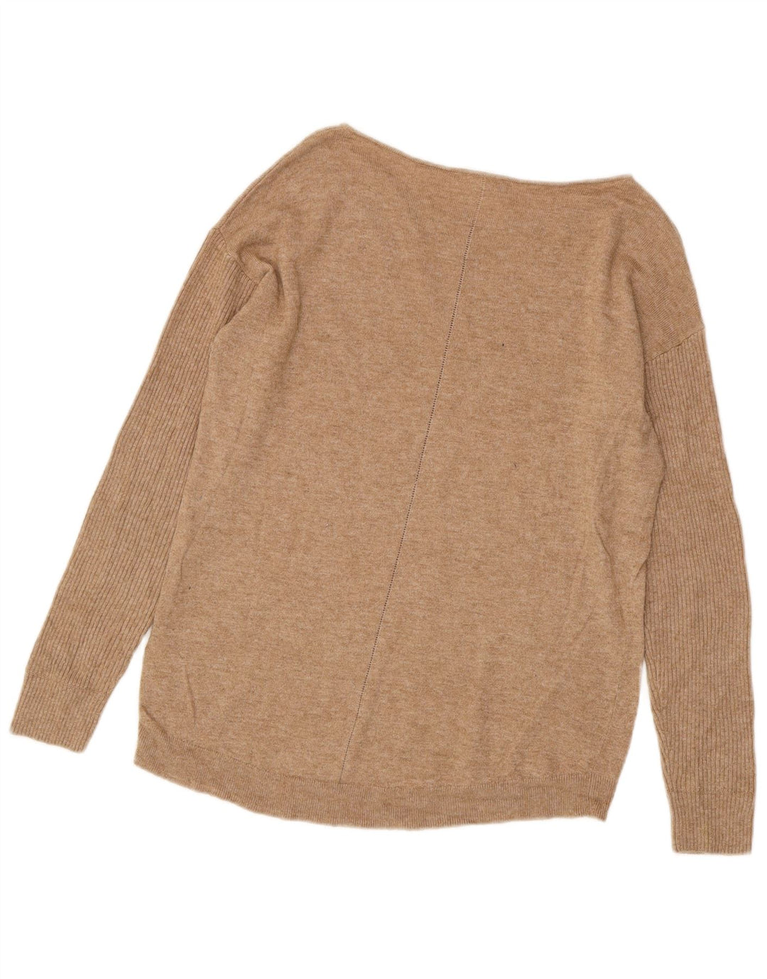 WHITE STUFF Dame Boat Neck Jumper Sweater UK 12 Medium Beige Viscose