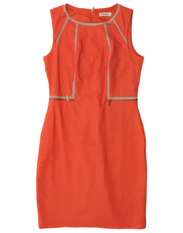 Calvin Klein Dame Ærmeløs Skede Kjole US 6 Medium Orange