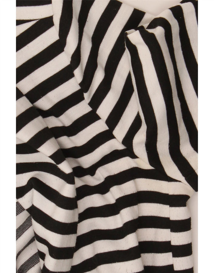 Marks & Spencer Dame Cardigan Top UK 8 Lille sort stribet polyester