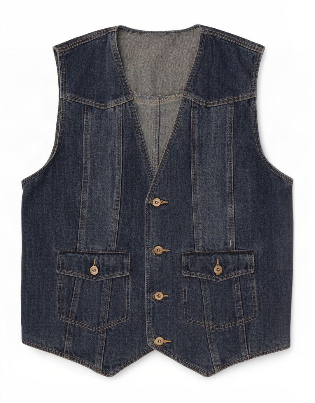 Vintage denimvest til mænd IT 52 Stor blå bomuld