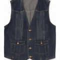 Vintage denimvest til mænd IT 52 Stor blå bomuld