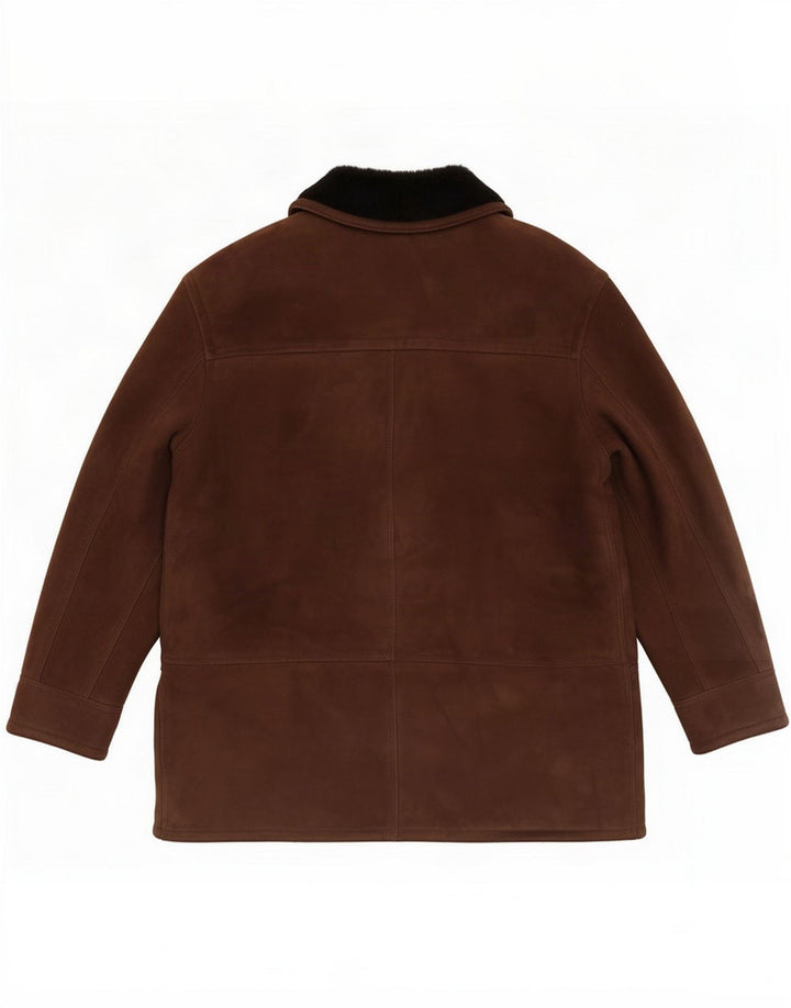 Vintage Herre Shearling Jacket IT 54 2XL Brun