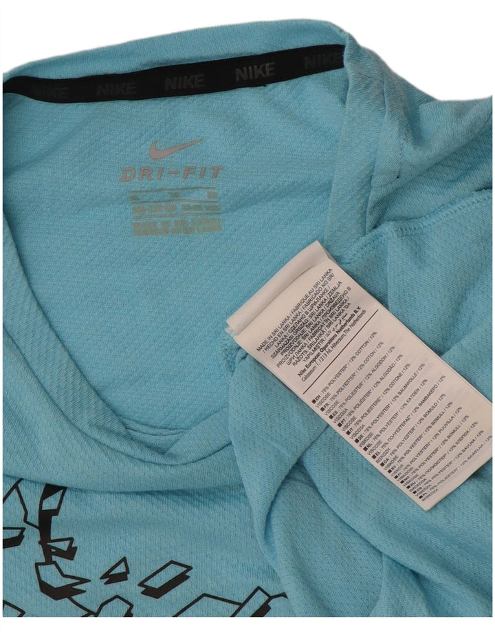 Nike drenge grafisk t-shirt top 13-14 år XL blå polyester