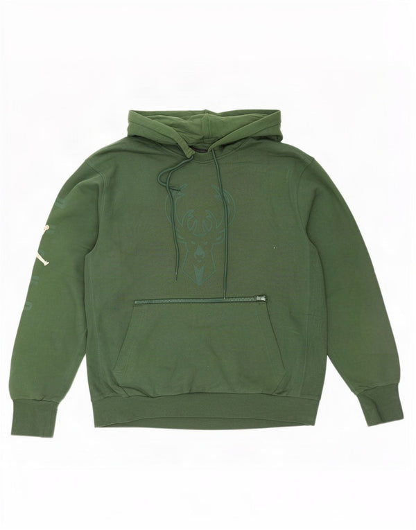 Jordan Herre Milwaukee Bucks Grafisk hættetrøje Jumper Medium Grøn Bomuld