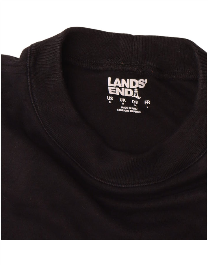 Lands End Herre Top Langærmet Medium Sort Bomuld