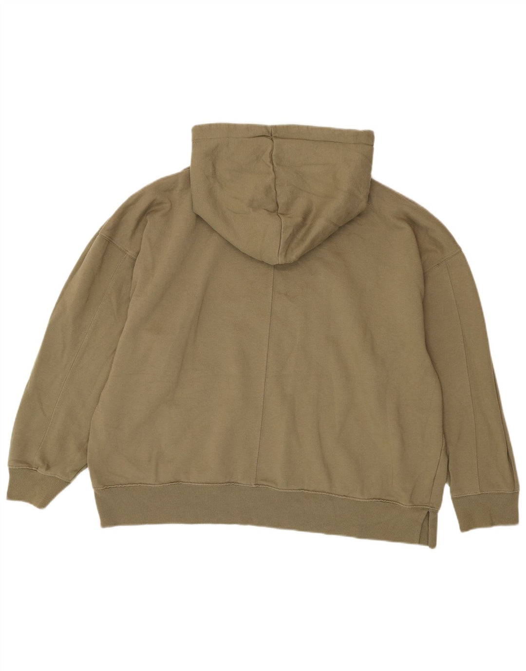 Topshop Dame Oversized Hoodie Jumper UK 12/14 Medium Khaki Polyester