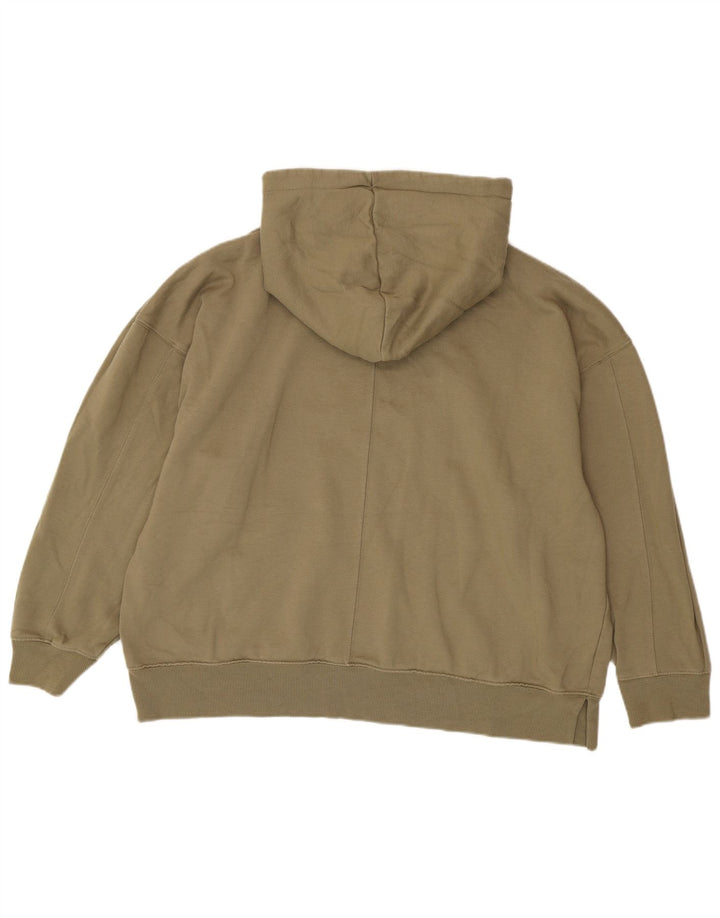 Topshop Dame Oversized Hoodie Jumper UK 12/14 Medium Khaki Polyester
