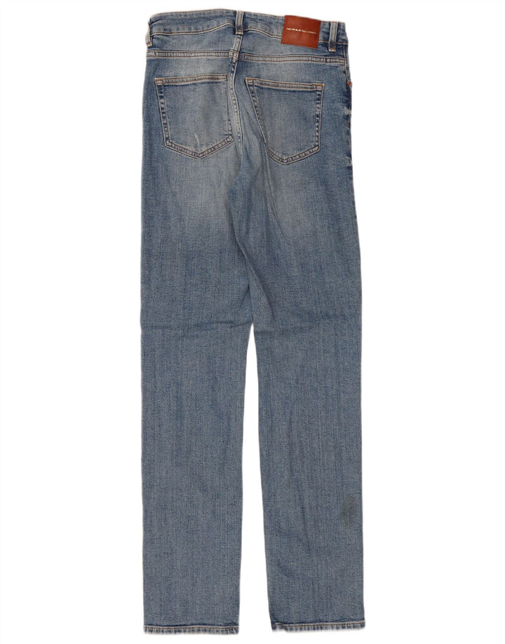 ZARA Dame Distressed Straight Jeans EU 36 XS W26 L32 Blå