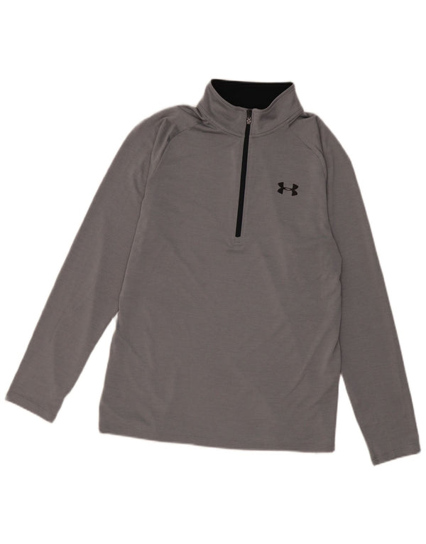 UNDER ARMOR Herre Heat Gear Zip Neck Pullover Træningsdragt Top Medium Grå