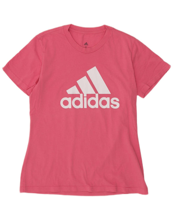 Adidas Grafisk T-Shirt Top UK 12/14 Medium Pink