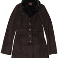 Vintage Sherpa overfrakke til kvinder UK 12 Medium Black