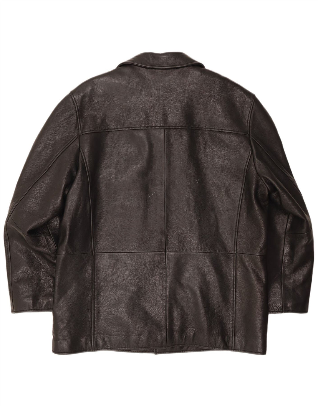 VINTAGE Herre Læderjakke UK 46 3XL Sort Læder