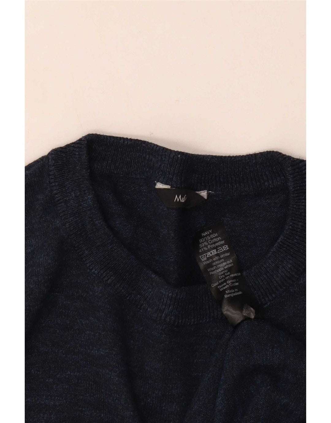 M&Co herre sweater med rund hals XL marineblå bomuld