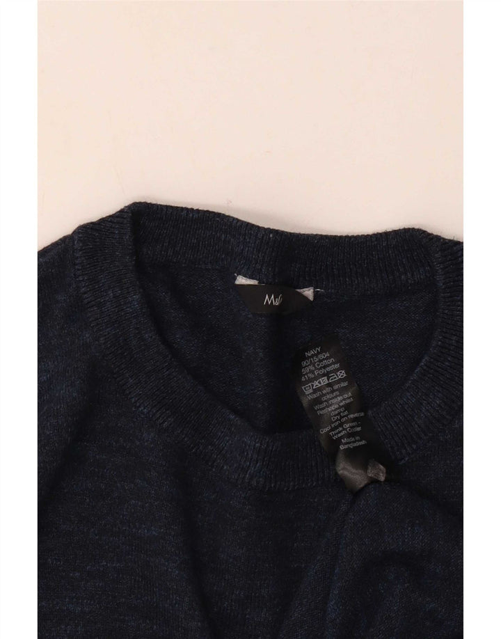 M&Co herre sweater med rund hals XL marineblå bomuld