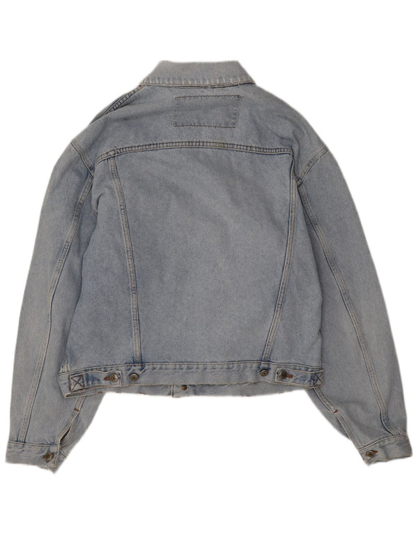 Vintage Herre Distressed Denim Jacket UK 40 Large Blue Cotton