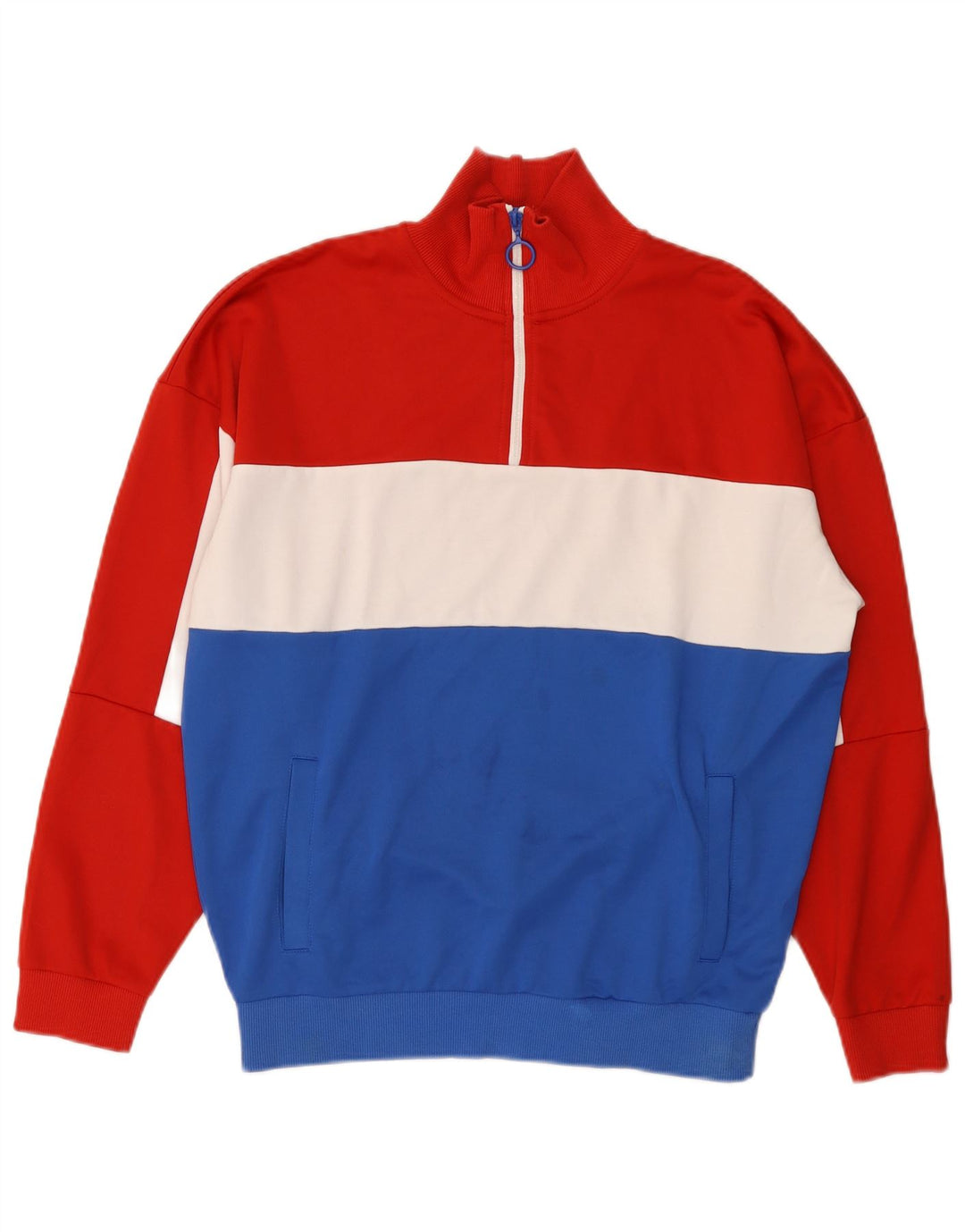 ZARA Sweatshirt med lynlås til mænd Medium Multicolored Colourblock
