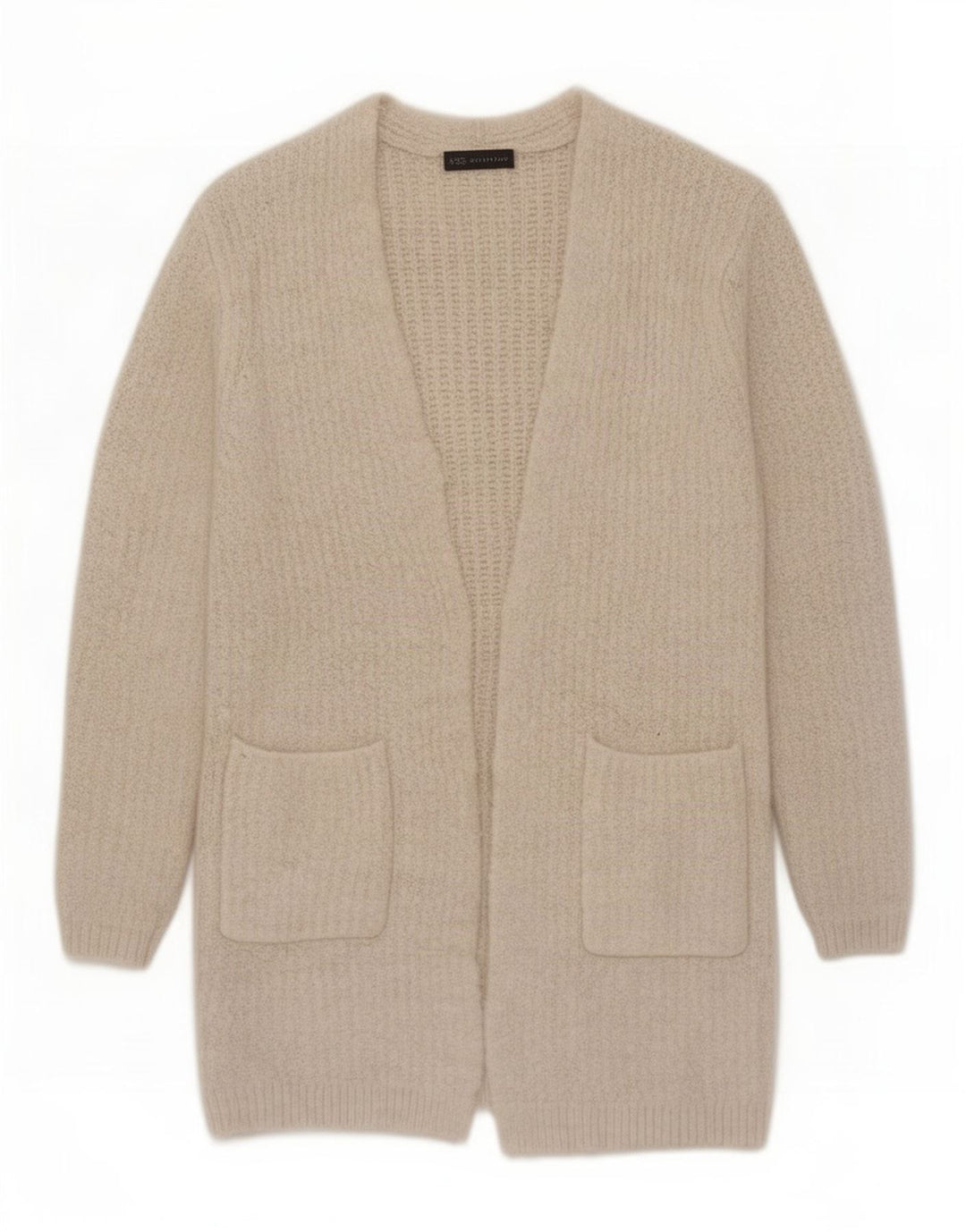 Marks & Spencer Dame Longline Åben Cardigan Sweater UK 10 Small Beige