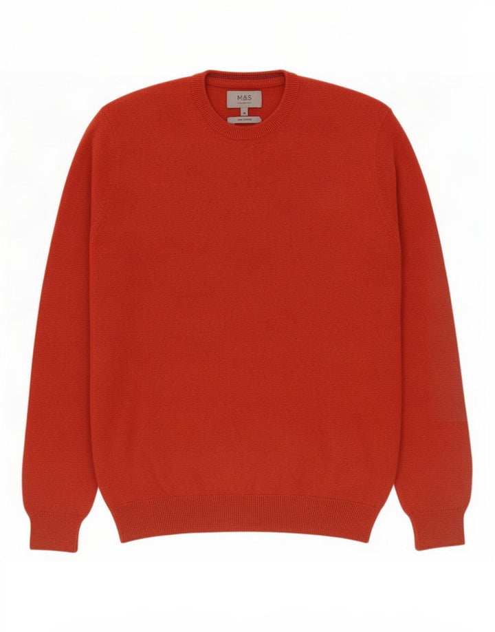 Marks & Spencer Herre sweater med rund hals, medium orange bomuld