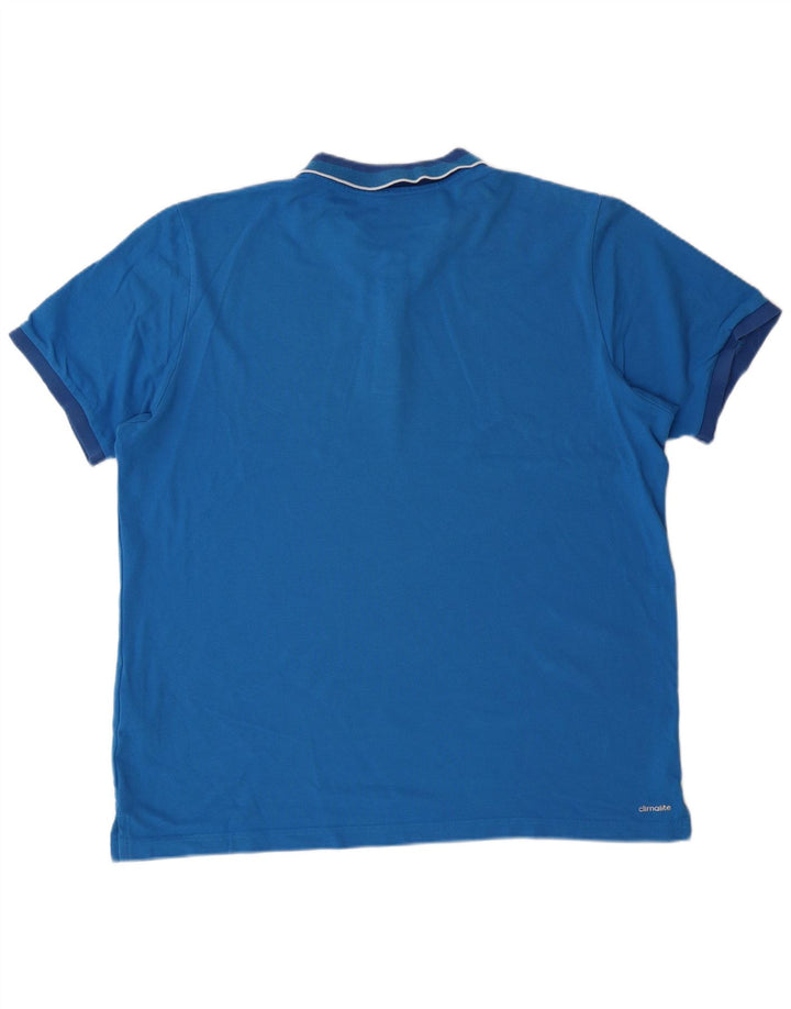 ADIDAS Poloshirt til mænd XL Blå Bomuld