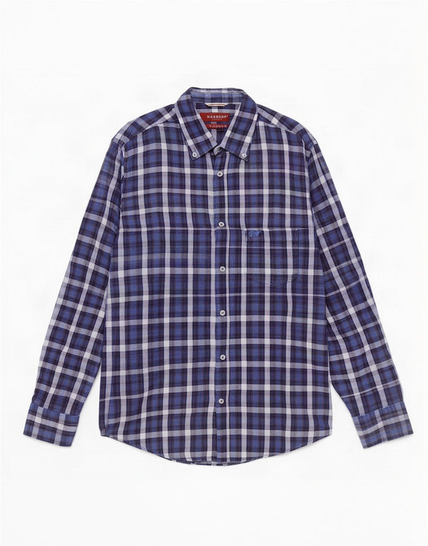 Carrera Herre Regular Fit Flanelskjorte Medium Navyblå Ternet bomuld