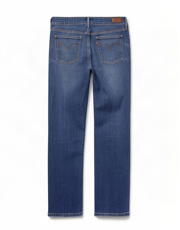 Levi's Womens Slight Curve Low Waist Straight Jeans W30 L30 Blue Cotton