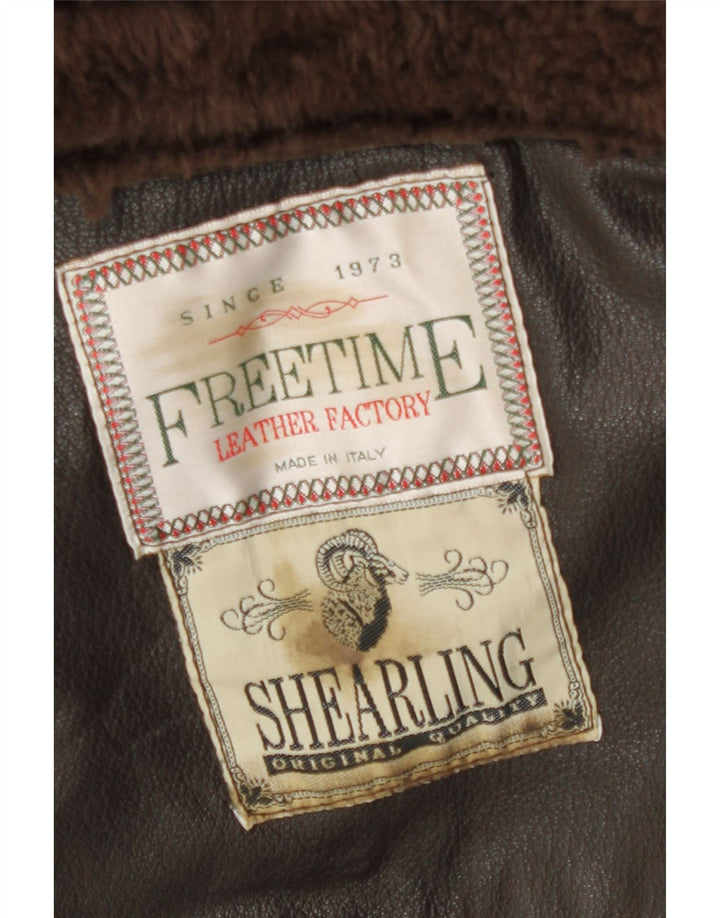 Vintage Herre Shearling Jacket UK 42 XL Brown Shearling