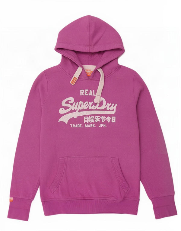 Superdry grafisk hættetrøje til kvinder UK 10 Lille lilla bomuld
